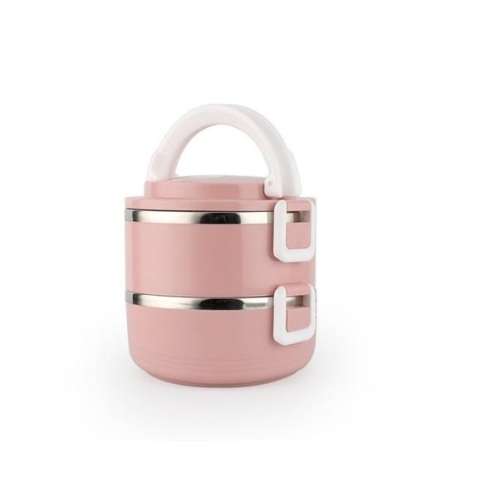 3 Layers Insulated Stainless Steel Lunch Box Food Container with Lock Clip - Green