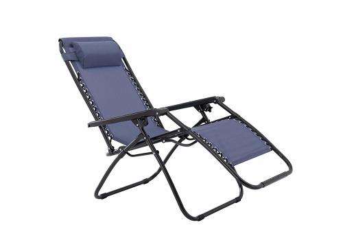 Foldable Zero Gravity Outdoor Patio Pool Beach Reclining Chair - Blue [Defective]