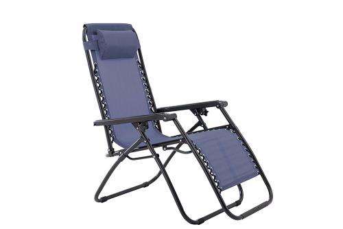 Foldable Zero Gravity Outdoor Patio Pool Beach Reclining Chair - Blue [Defective]