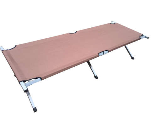 Large Camping Stretcher Bed with Carry Bag - Brown ( Second hand) PLEASE READ