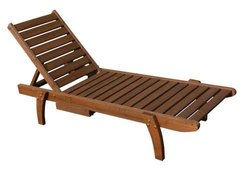 Hazlo Wooden Outdoor Sun Pool Lounger Beach Chair with Pull out Tray (Solid wood)