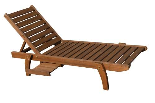 Hazlo Wooden Outdoor Sun Pool Lounger Beach Chair with Pull out Tray (Solid wood)