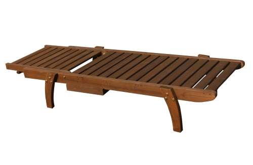 Hazlo Wooden Outdoor Sun Pool Lounger Beach Chair with Pull out Tray (Solid wood)