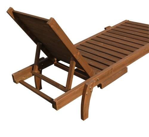 Hazlo Wooden Outdoor Sun Pool Lounger Beach Chair with Pull out Tray (Solid wood)