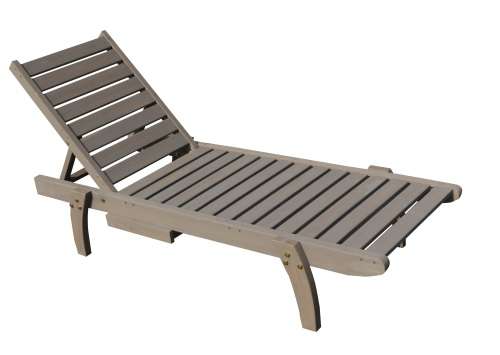 Hazlo Wooden Outdoor Sun Pool Lounger Beach Chair with Pull out Tray (Solid wood)