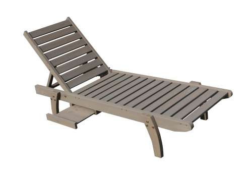 Hazlo Wooden Outdoor Sun Pool Lounger Beach Chair with Pull out Tray (Solid wood)