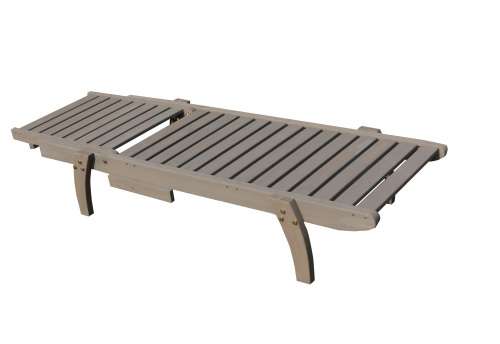 Hazlo Wooden Outdoor Sun Pool Lounger Beach Chair with Pull out Tray (Solid wood)