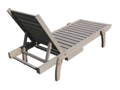 Hazlo Wooden Outdoor Sun Pool Lounger Beach Chair with Pull out Tray (Solid wood)