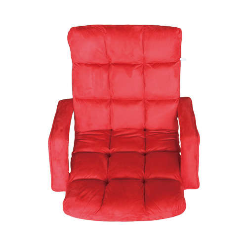 Hazlo Folding Floor Chair with Adjustable Backrest - Red