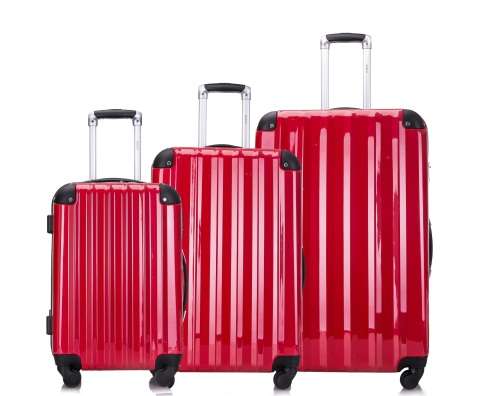 Hazlo 3 Piece ABS+PC Hard Luggage Trolley Bag Set (Small, Medium, Large) - Silver