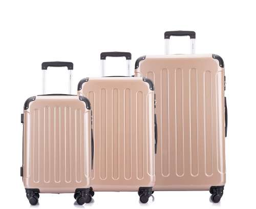3 Piece ABS+PC Hard Luggage Trolley Bag Set (Small, Medium, Large) Second Hand