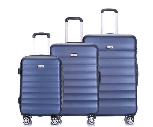 Hazlo 1 Piece Trolley ABS Hard Luggage Bag (Large) - Blue (RTS-0189)