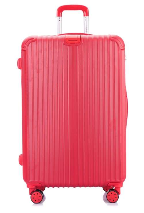 Hazlo 3 Piece Trolley ABS Hard Luggage Bag Set (Small, Medium, Large) - Red