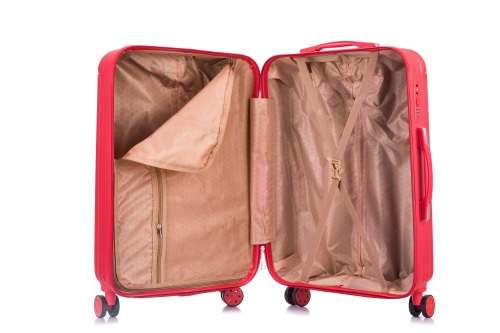 Hazlo 3 Piece Trolley ABS Hard Luggage Bag Set (Small, Medium, Large) - Red