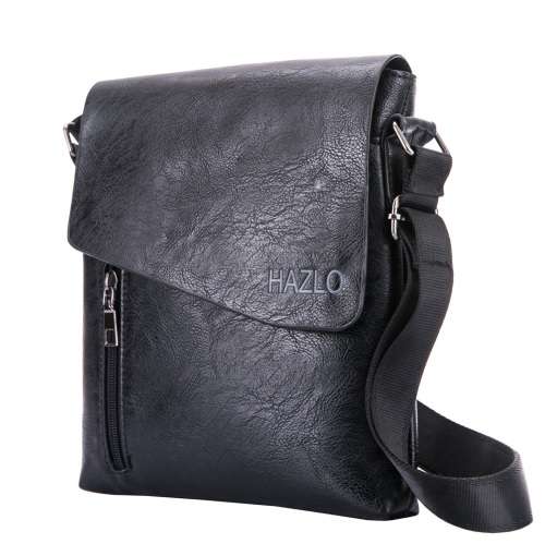 Faux Leather Shoulder Sling Bag - Black