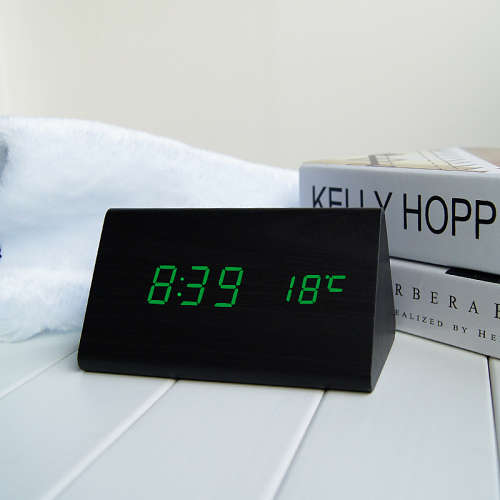 Humidity Voice Activated Wooden Alarm Clock [Second hand]