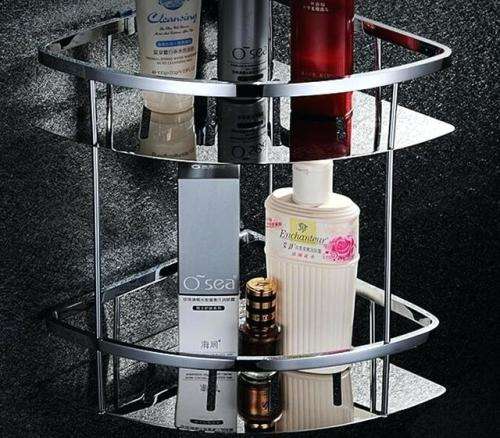 2 Tier Stainless Steel Corner Bathroom Shower Shelve Caddy (SECOND HAND) PLEASE READ