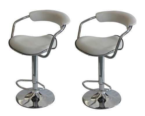 Hazlo Modern Adjustable Swivel Faux Leather Kitchen Bar Stool Chair (Set of 2)
