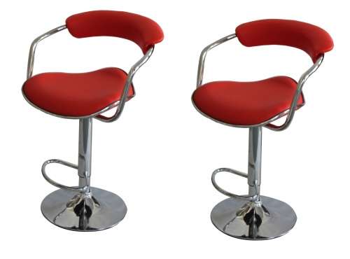 Hazlo Modern Adjustable Swivel Faux Leather Kitchen Bar Stool Chair (Set of 2)