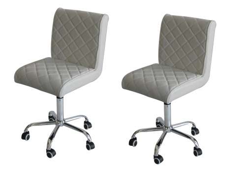 Modern Adjustable Swivel Faux Leather Kitchen Bar Stool Chair (Set of 2) BLACK [second hand]