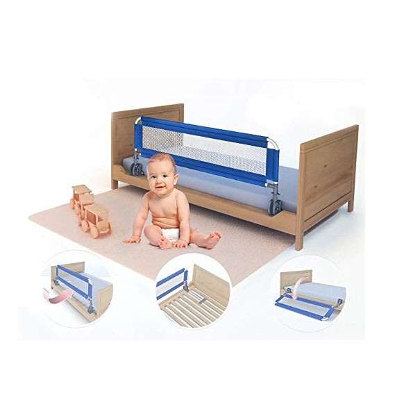 Kids Safety Swing Down Bed Guard Rail 1.5 Meter - Pink