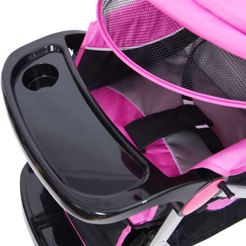 Baby Stroller Pram with Lift Up Foot Rest and Multi-position Reclining Backrest - Large - Blue