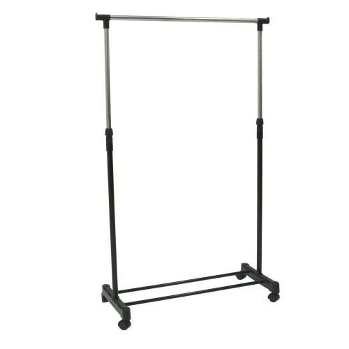 Single Layer Cloths Hanging Rail Rack with Wheels