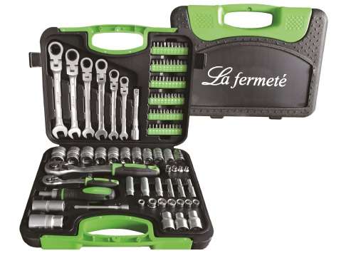 La Fermeté Greenline Socket Spanner Wrench Set in a Tool Box - 104 Pieces