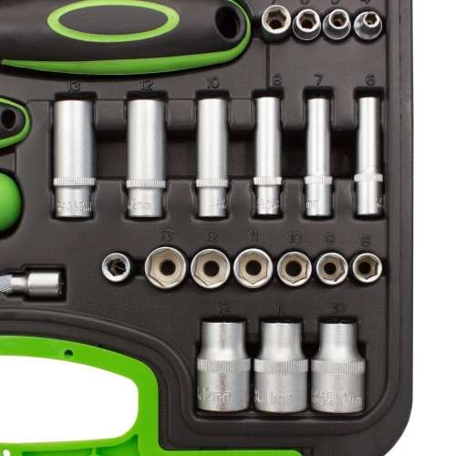 La Fermeté Greenline Socket Spanner Wrench Set in a Tool Box - 104 Pieces