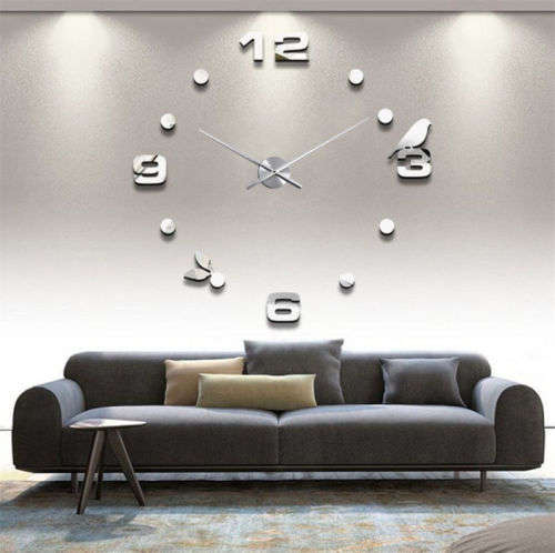 Modern DIY Large 3D Wall Clock (Home Decor) Gold (Second hand)