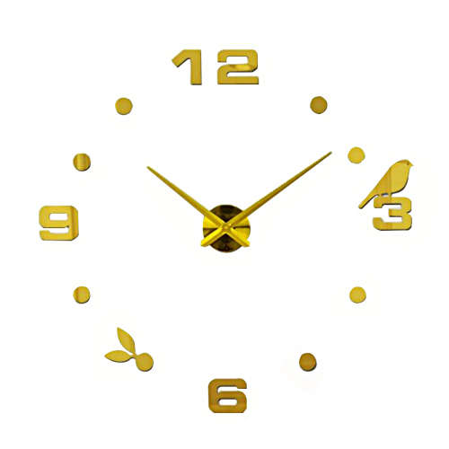 Modern DIY Large 3D Wall Clock (Home Decor) Gold (Second hand)