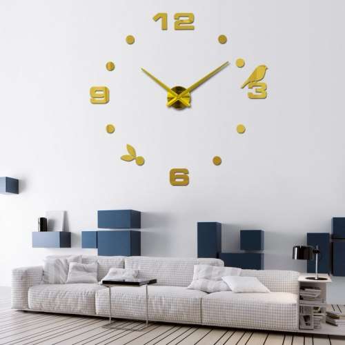 Modern DIY Large 3D Wall Clock (Home Decor) Gold (Second hand)