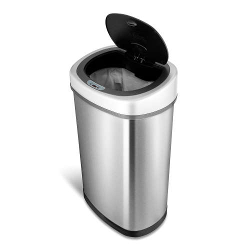 NineStars Automatic Motion Sensor Touchless Stainless Steel Kitchen Dustbin - 50L