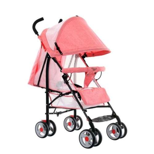 Baby Stroller Pram with Multi-position Reclining Backrest - Grey