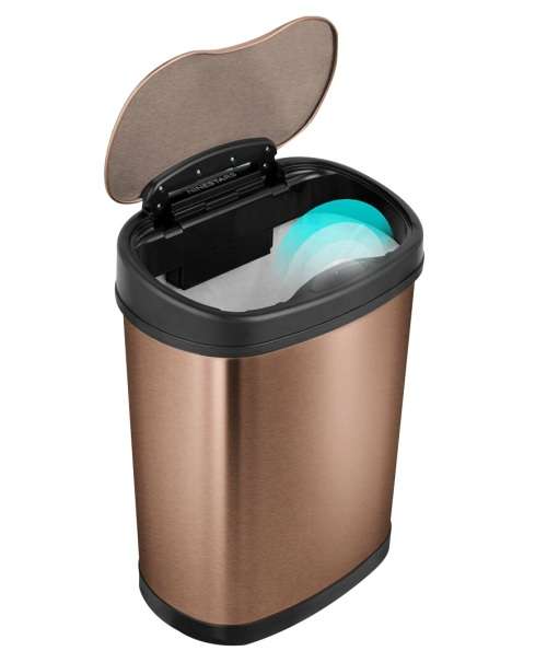 50L Automatic Motion Sensor Touchless Stainless Steel Kitchen Dustbin - Golden