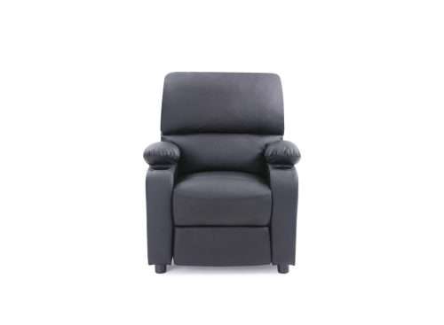 Hazlo Faux Leather Recliner Couch Sofa Chair With 2 Cup Holders - Black (Second Hand)