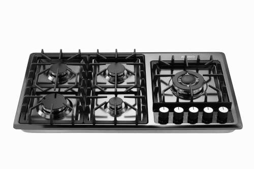 ZOOLTRO 5 Burner Black Stainless Steel Gas Hob