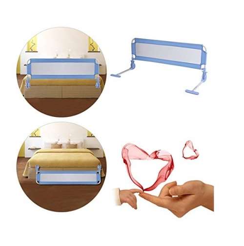 Baneen Breathable Safety Single Baby, Toddlers & Children Bed Guard Rail, 1 Meter -Pink (Second hand