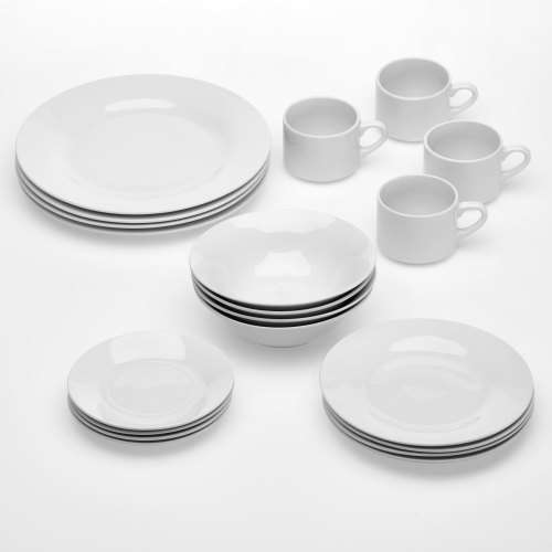 20 Piece Porcelain Dinner Set - White
