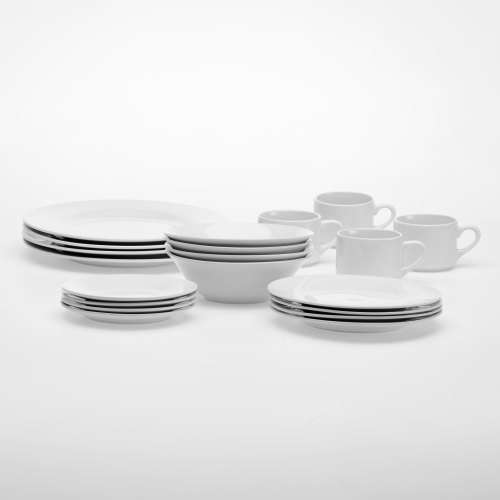 20 Piece Porcelain Dinner Set - White