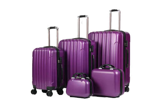 Hazlo 5 Piece ABS+PC Hard Luggage Bag Set with Trolley - Purple (Please read)