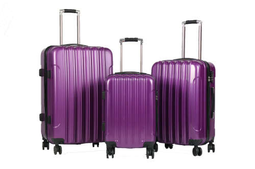 Hazlo 5 Piece ABS+PC Hard Luggage Bag Set with Trolley - Purple (Please read)