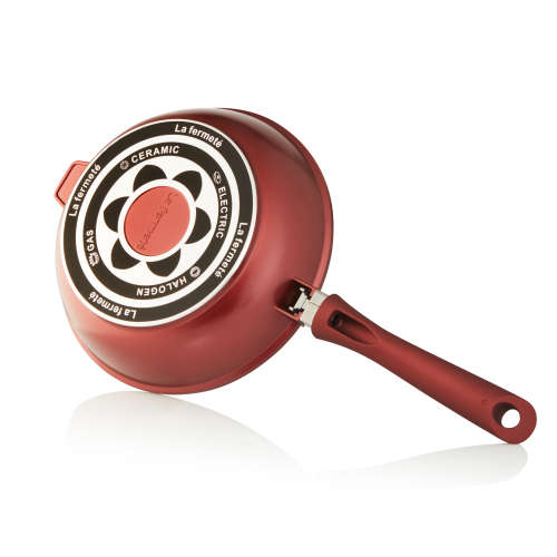 La Fermete Non-stick Die Cast Aluminium 15 Piece Pot Pan Cookware set  Burgundy