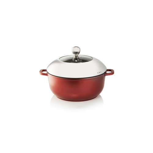 La Fermete Non-stick Die Cast Aluminium 15 Piece Pot Pan Cookware set  Burgundy