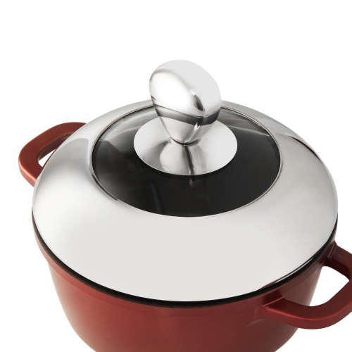 La Fermete Non-stick Die Cast Aluminium 15 Piece Pot Pan Cookware set  Burgundy