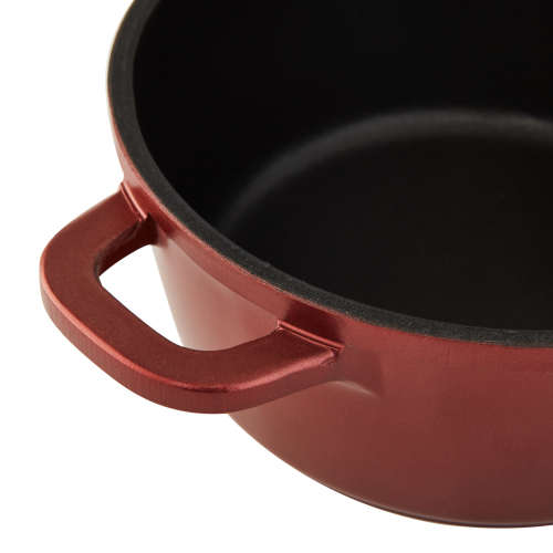 La Fermete Non-stick Die Cast Aluminium 15 Piece Pot Pan Cookware set  Burgundy