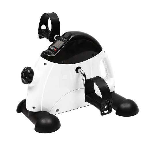 Portable Pedal Mini Cardio Exercise Bike Cycle Machine with Digital Monitor  - White Black