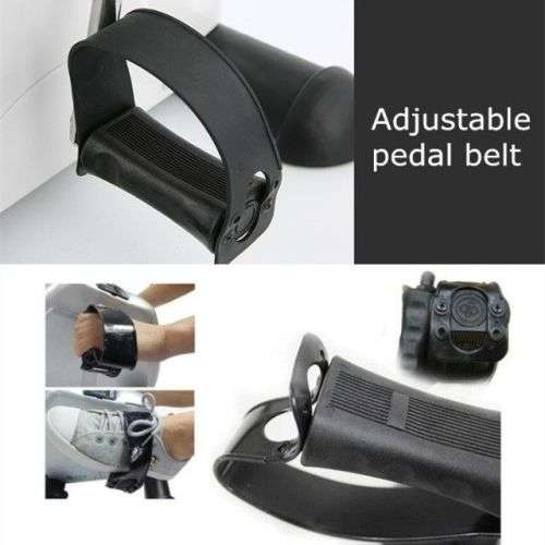 Portable Pedal Mini Cardio Exercise Bike Cycle Machine with Digital Monitor  - White Black