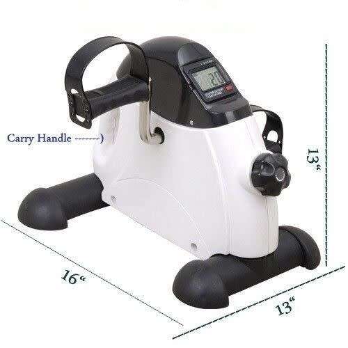 Portable Pedal Mini Cardio Exercise Bike Cycle Machine with Digital Monitor  - White Black