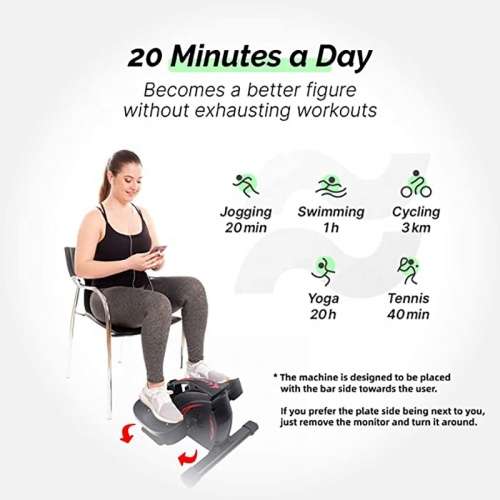 Zoolpro Elliptical Cycle Pedal Electric Resistance Exercise Trainer with Display Monitor  Black Red